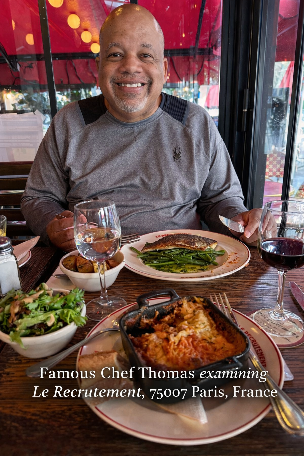 Famous Chef Thomas examining Le Recrutement, 75007 Paris, France